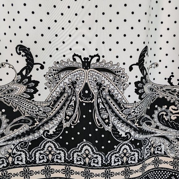 EST. 1946 Stretch Knit Pencil Skirt White Black Polka Dots Size 18/20 - Picture 5 of 8